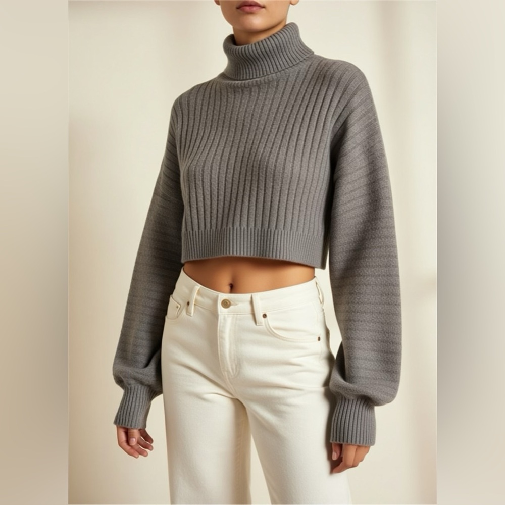 3/$15 Bundle Forever 21 Charcoal Ribbed Turtleneck Sweater